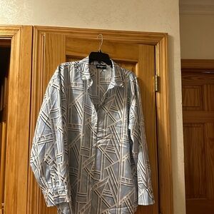 Karl Lagerfeld Blue and White Patterned Shirt